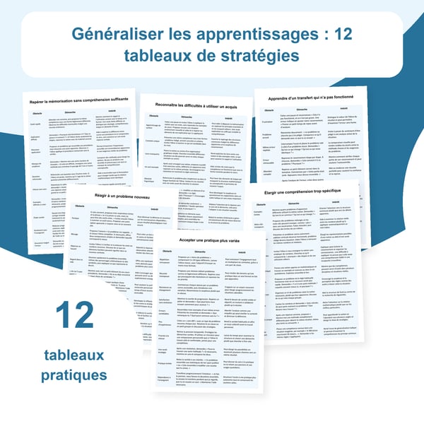 Généraliser les apprentissages : 12 tableaux et 120 situations | PDF + PowerPoint modifiable