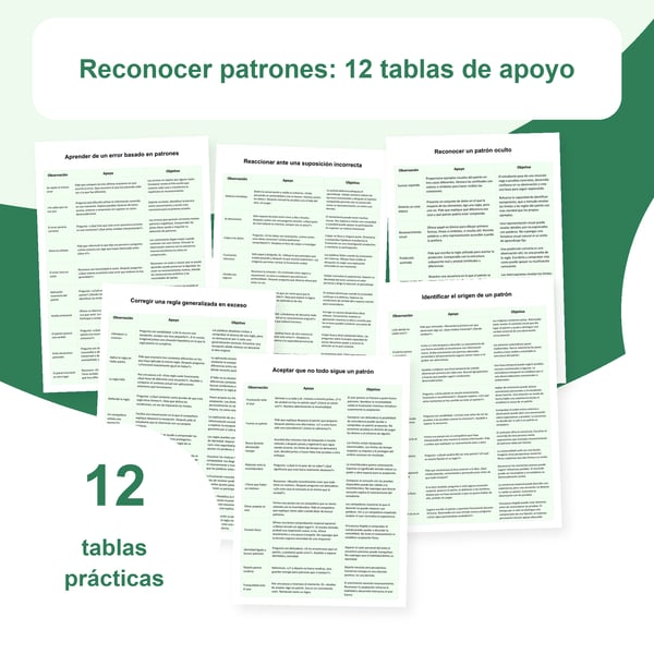Reconocimiento de patrones: 12 tablas con 118 situaciones para apoyar al alumnado | PDF + PowerPoint editable