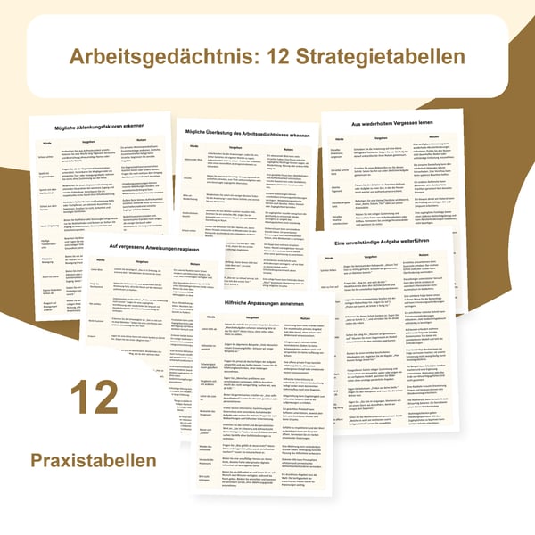 Arbeitsgedächtnis im Unterricht: 12 Tabellen und 120 Strategien | PDF + editierbares PowerPoint