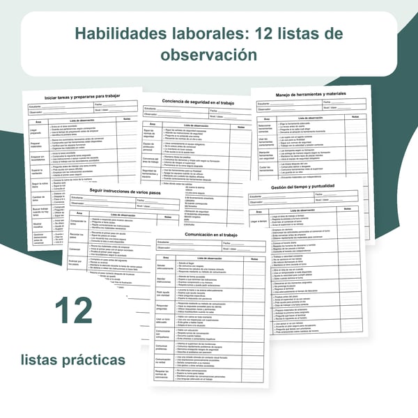 Habilidades para el trabajo: 12 listas, 108 áreas y 432 criterios | PDF y PowerPoint editable