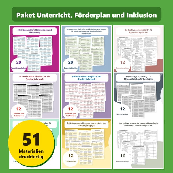 Paket Unterricht, Förderplan und Inklusion
