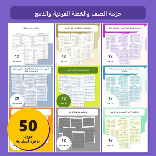 حزمة الصف والخطة الفردية والدمج