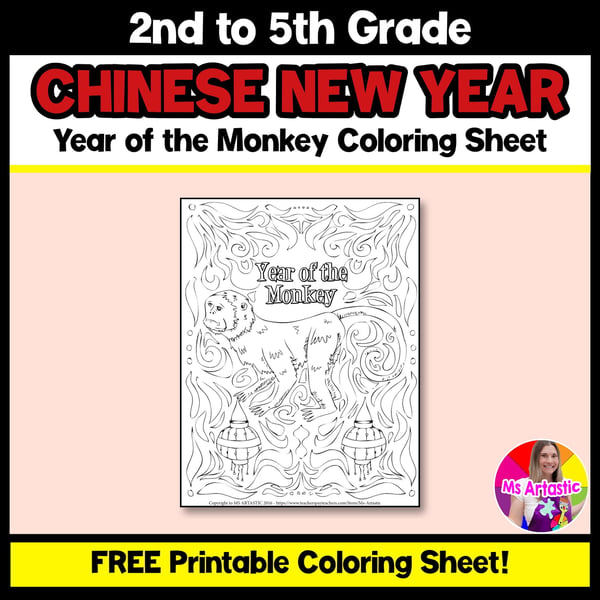 Year of the Monkey Coloring Sheet