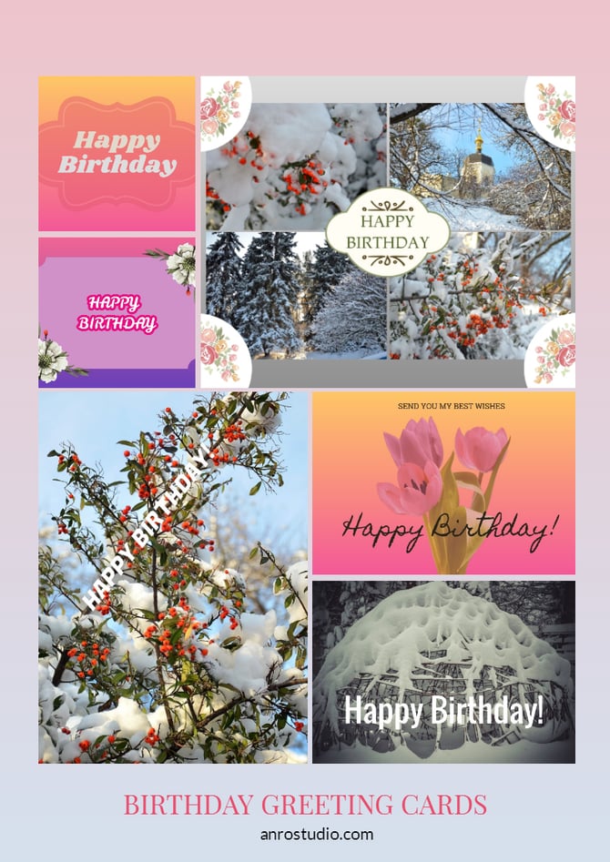 Happy Birthday Greetings with beautiful scenes 