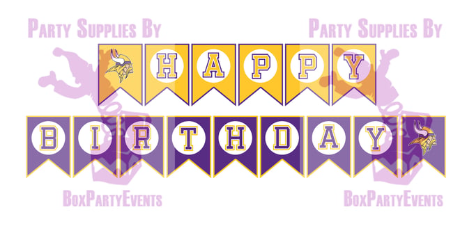 Minnesota Vikings Happy Birthday Pennant Banners (2 Styles) - Payhip