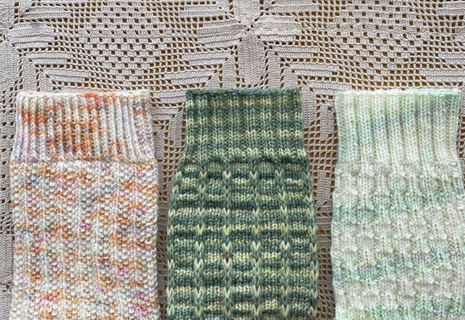 Textured Socks Three Ways pattern by Dana Rae Makes