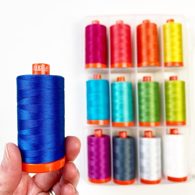 Aurifil Color Crush 50wt.Thread Collection, 12 Spools