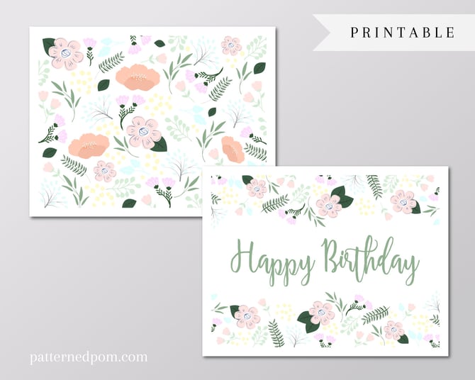 Pastel Floral Birthday Card