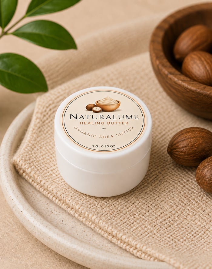Naturalume 30g Botanical Butter tub with shea nuts
