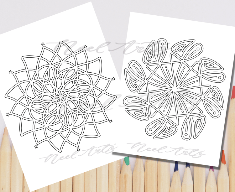 12 Mini Mandala for beginners, Cute Mandala Coloring pages