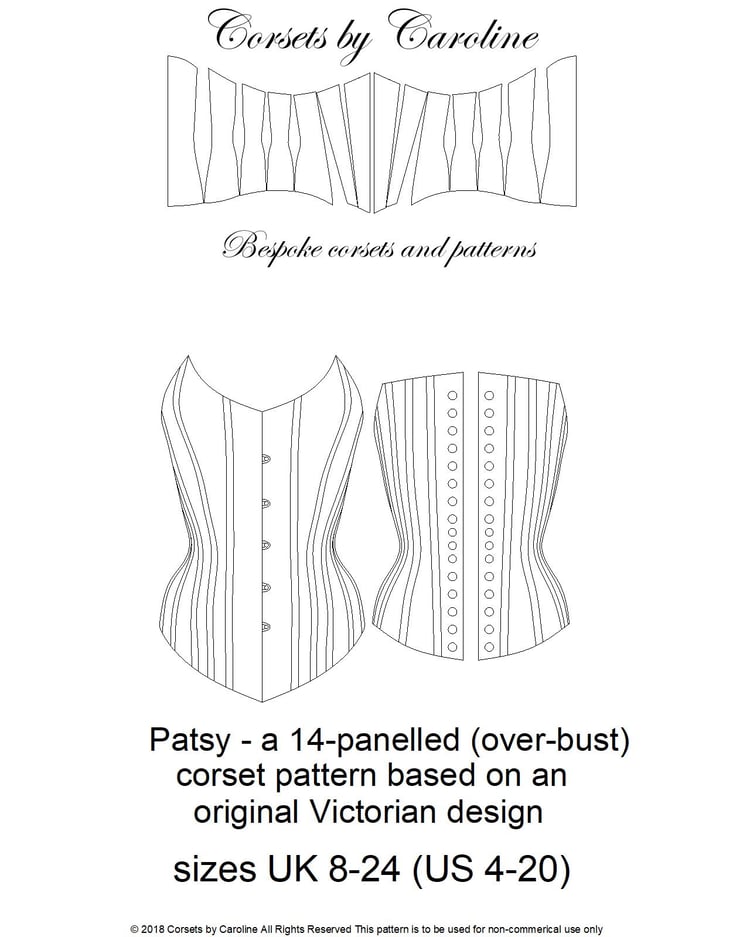Buy 1860s Corset Pattern Leticia a Mid 1860's-inspired Demi-bust Design  Size UK8-26 / US 4-22 Online in India 