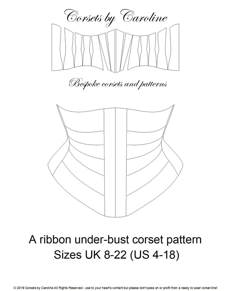 Rose - an Edwardian (1913) under-bust Corset Pattern with girdle or skirt  options