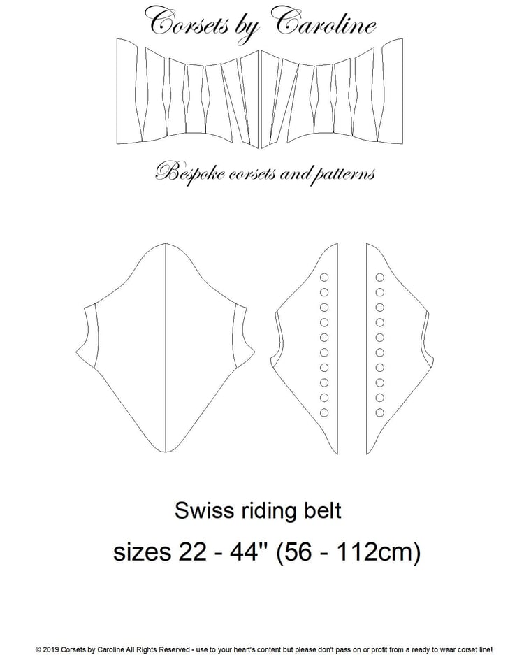 Corset Pattern Olivia a Stealthing Oval Shaped Underbust Corset in Sizes  Waist 18-36'', Hip 31-52'' -  Canada