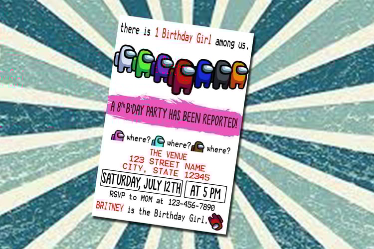 Among Us Birthday Invitation