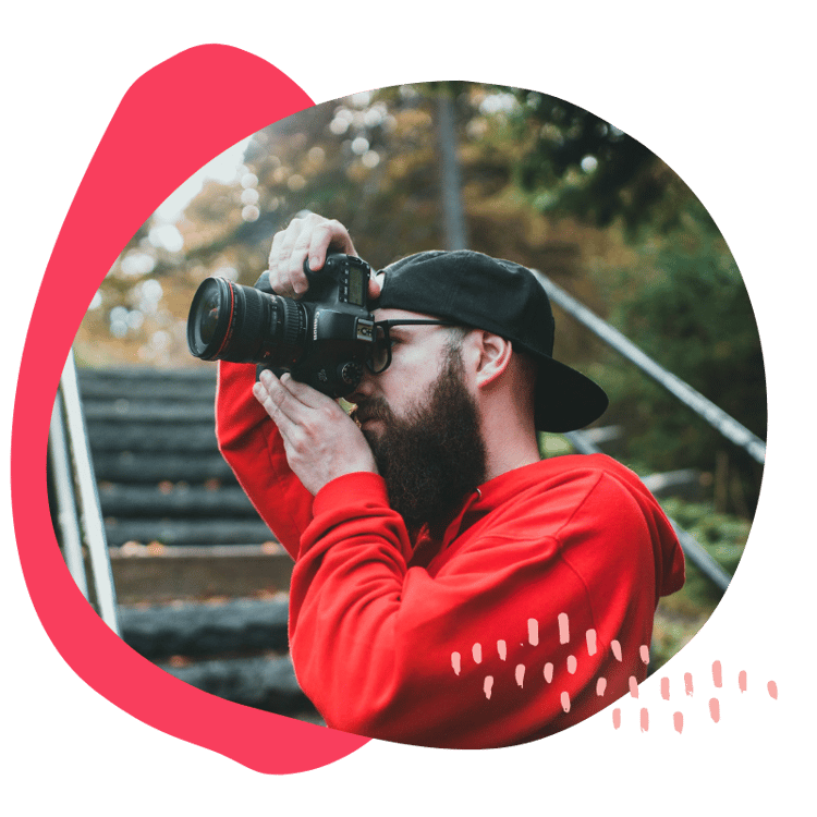 photographer, red hoodie, camera, portraits, landscapes, event photography, portfolio, photography needs