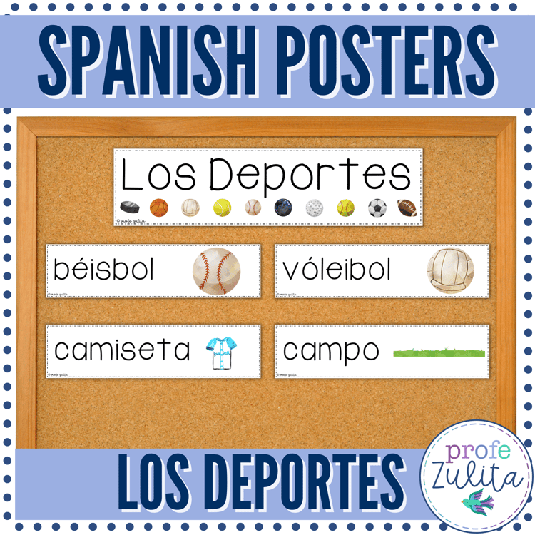 46 Spanish School Supplies Word Wall Label Posters