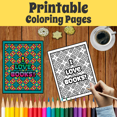 Printable Coloring Pages for Book Lovers #booklover #bibliophile #bookaholic #coloringpage #printables