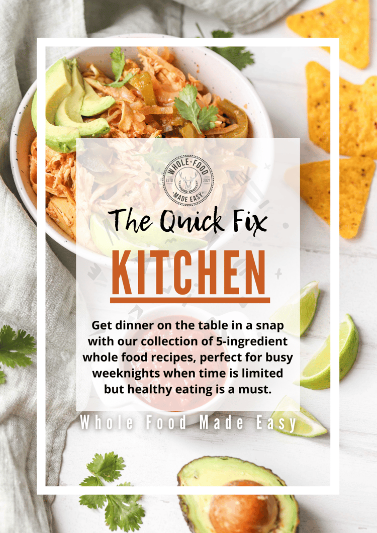 Fundraising Page, Cover Page of The Quick Fix Kitchen Recipe Guide - Fast and Flavourful Recipes for Busy Lifestyles