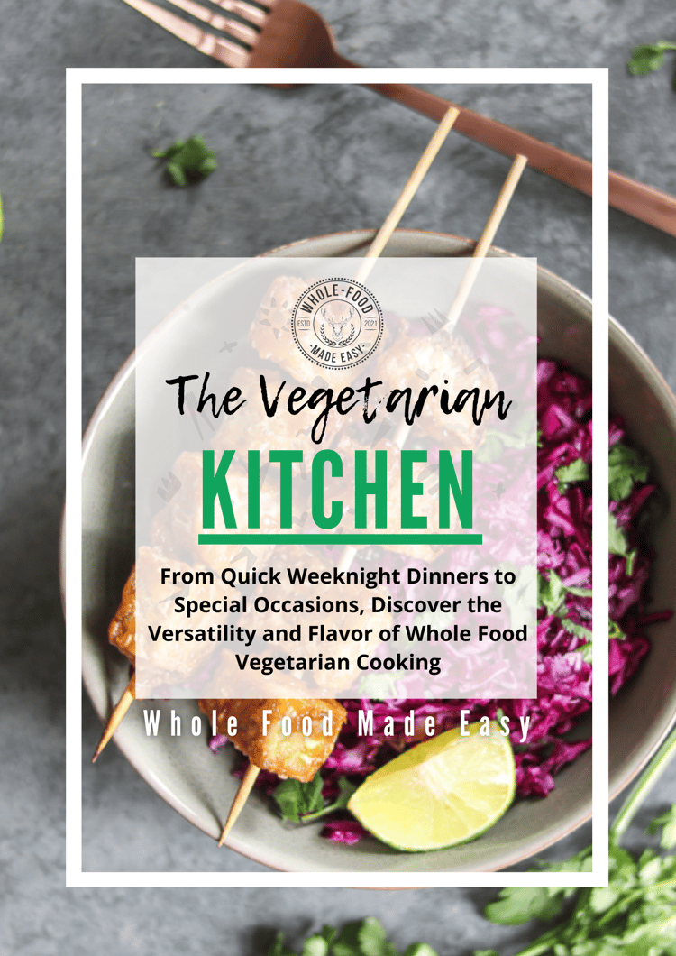 Fundraising page, Cover Page of The Vegetarian Kitchen Recipe Guide - A Comprehensive Collection of Nutritious and Delicious Vegetarian Recipes