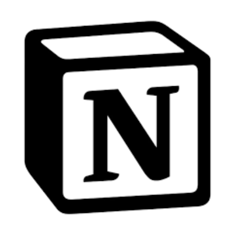 Notion Logo Picture which is a Black N in a mostly white cube