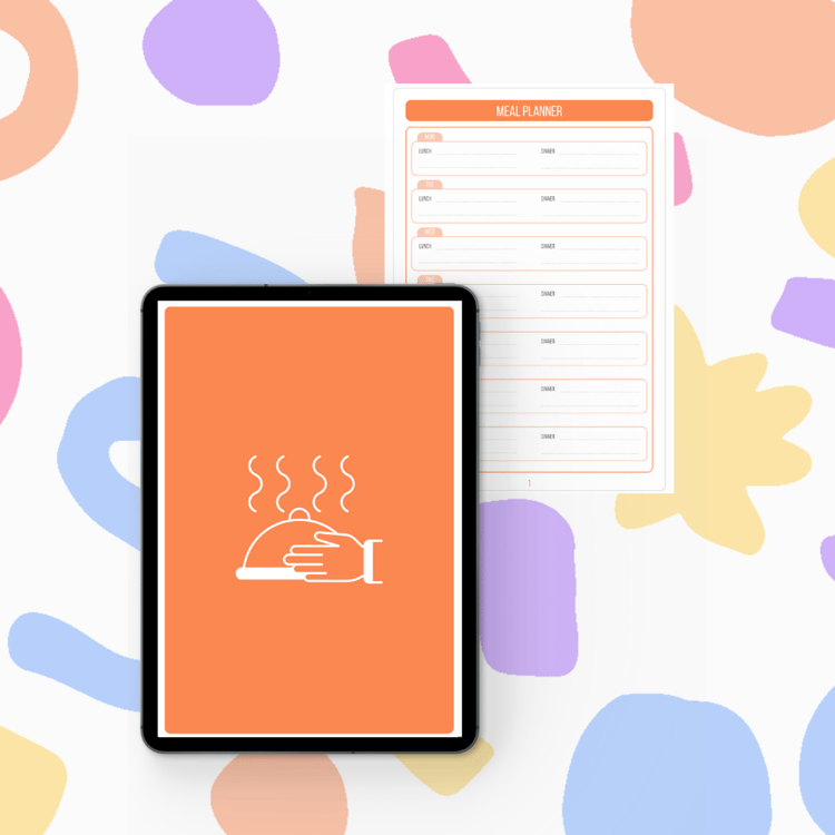 2happyideas digital orange meal planner