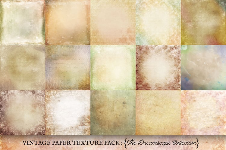 creamy vintage digital paper graphics in cream, pink, blue, green, purple, tan, beige, sepia and brown