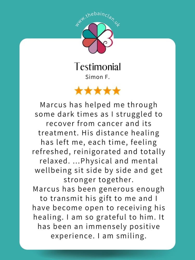 5 star testimonial by Simon F. - Marcus helped me through some dark times