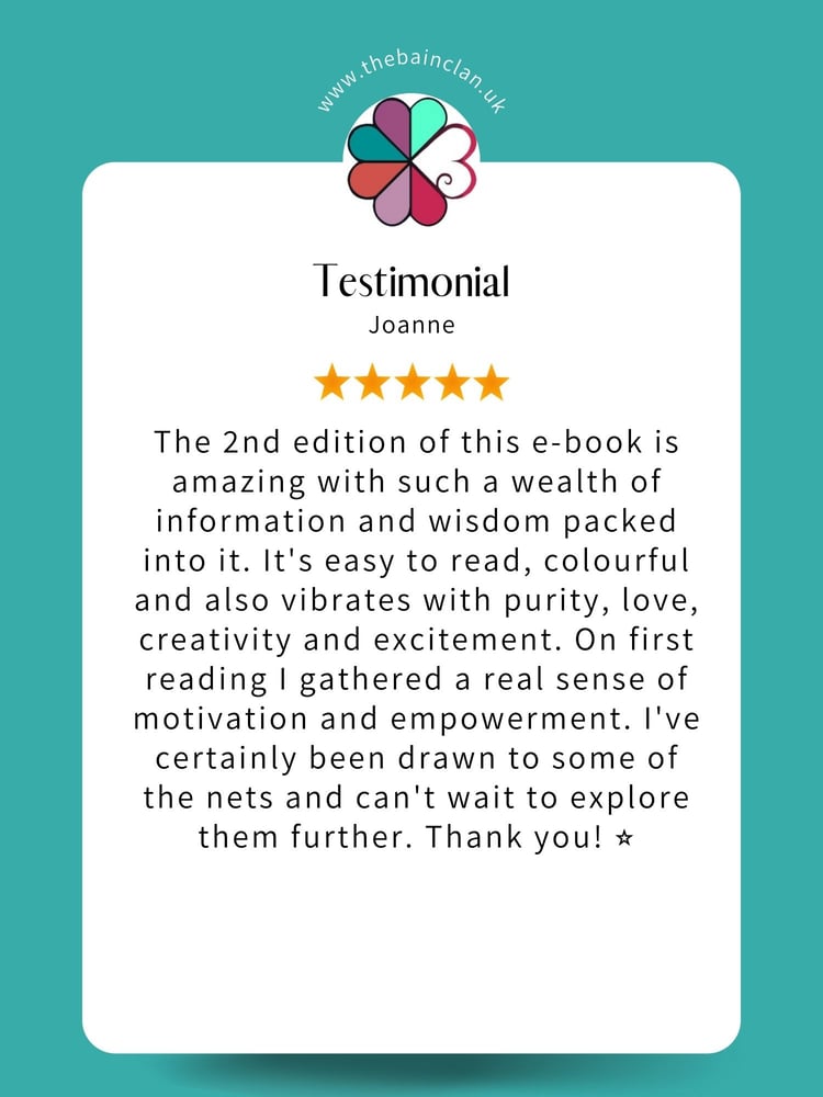 5 Star Testimonial by Joanne - This e-book is amazing with such a wealth of information and wisdom