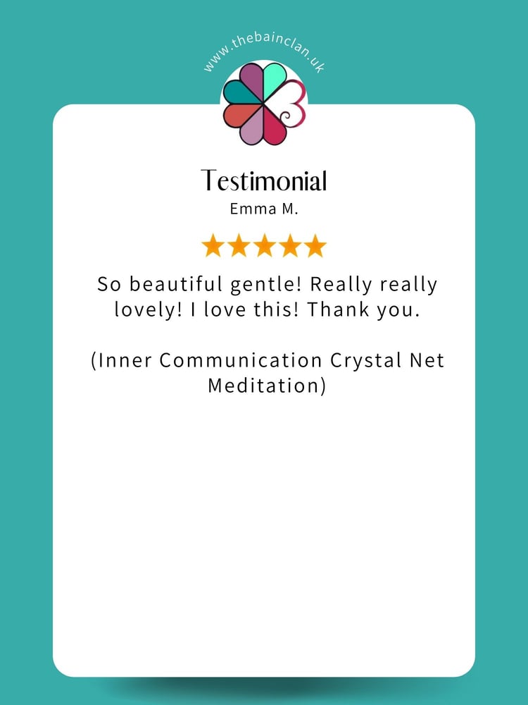 5 Star Testimonial by Emma M. - So beautiful gentle! Really, really lovely! I love this! Thank you!
