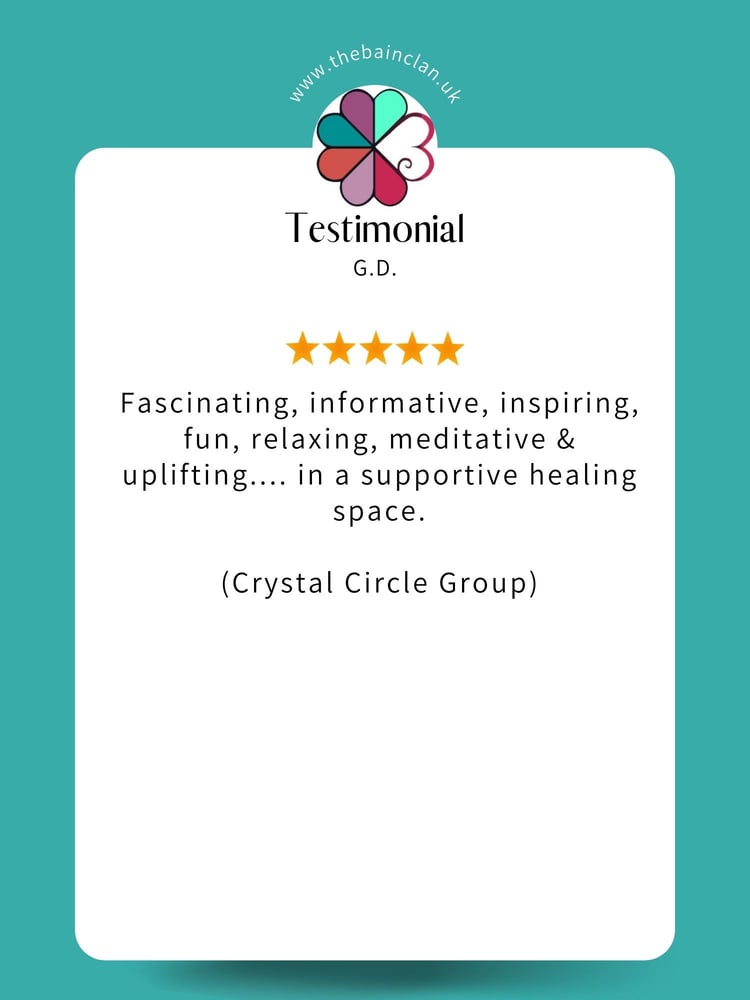 5 Star Testimonial by G.D. - Fascinating, informative, inspiring, fun, relaxing, meditative & uplifting in a supportive healing space