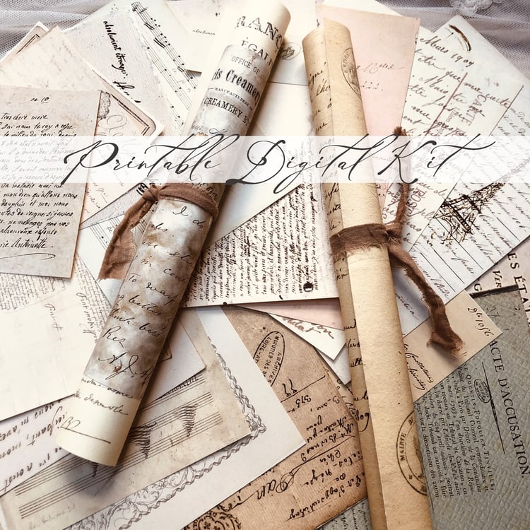 Shabby Chic Boudoir Printable Junk Journal Book Pages