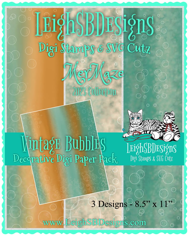 LeighSBDesigns Vintage Bubbles Decorative Digi Paper Pack