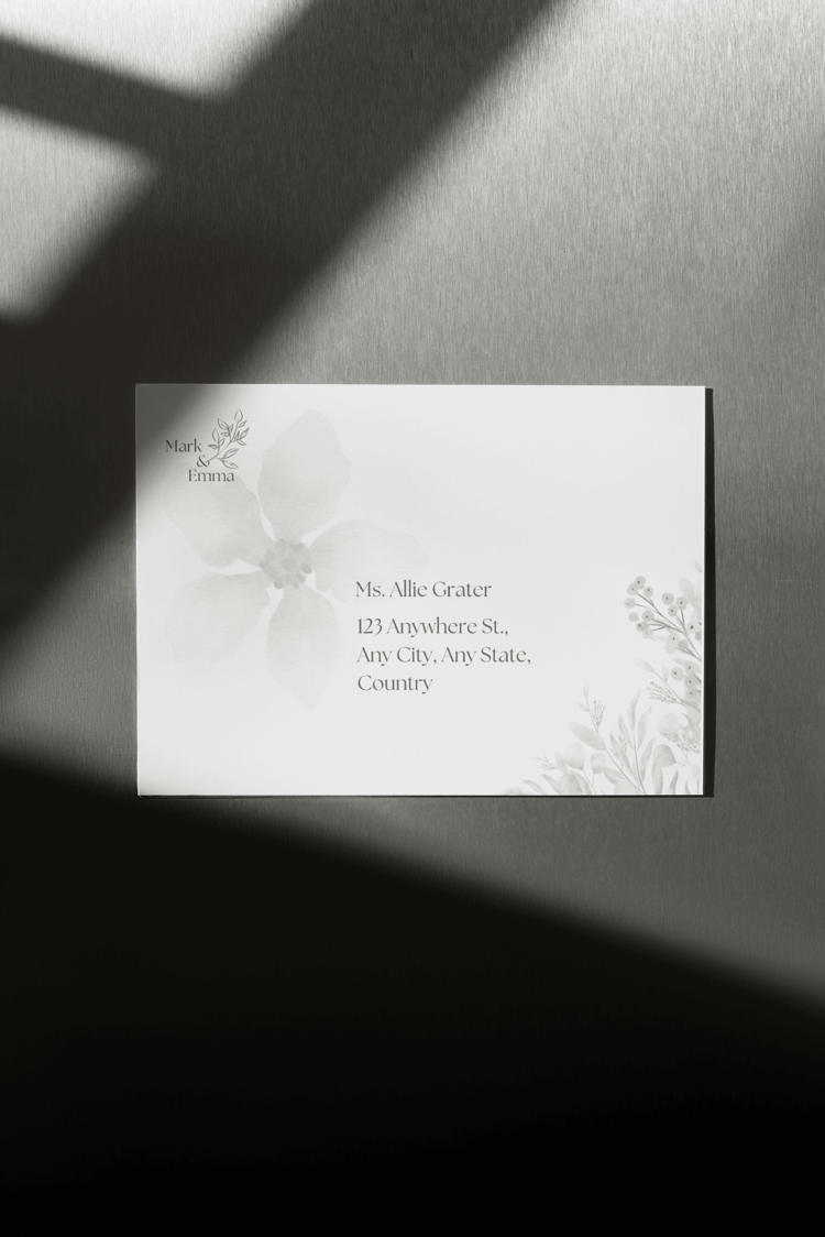 Fresh Elegance Invitation Envelope | Customizable Canva Template | Digital Download. Mock image