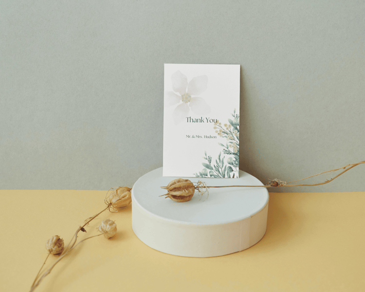 Fresh Elegance Folded Card Portrait | Customizable Canva Template | Digital. Mock outside front