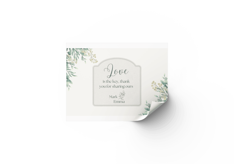 Fresh Elegance Sticker Label 3"x2" | Customizable Canva Template | Digital. Mock sticker
