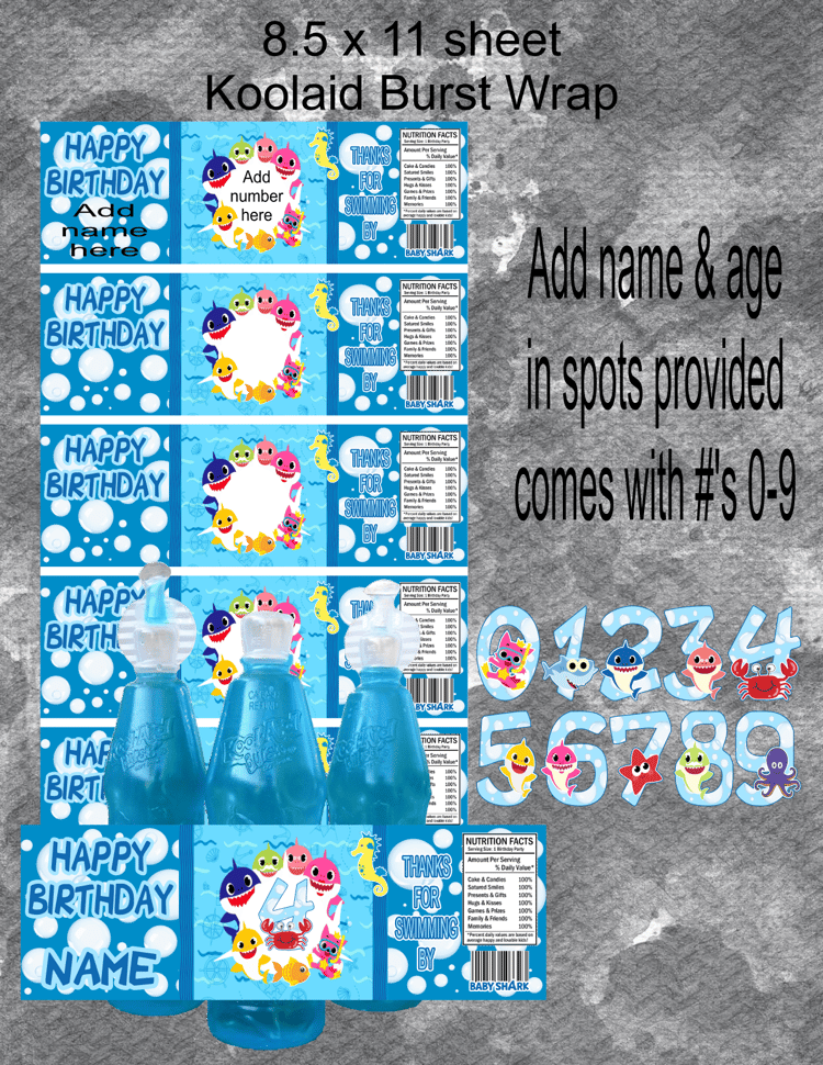 Blue Baby Shark Kool-Aid Burst Wrap