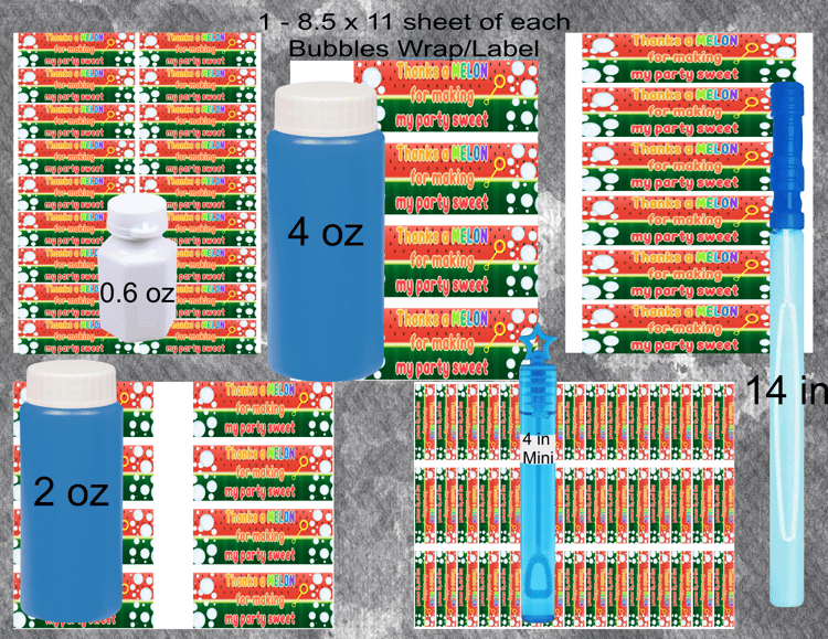 Cocomelon Bubbles Wrap/Label