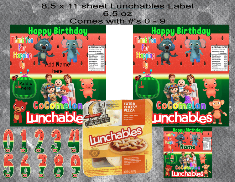 Cocomelon Lunchables Label