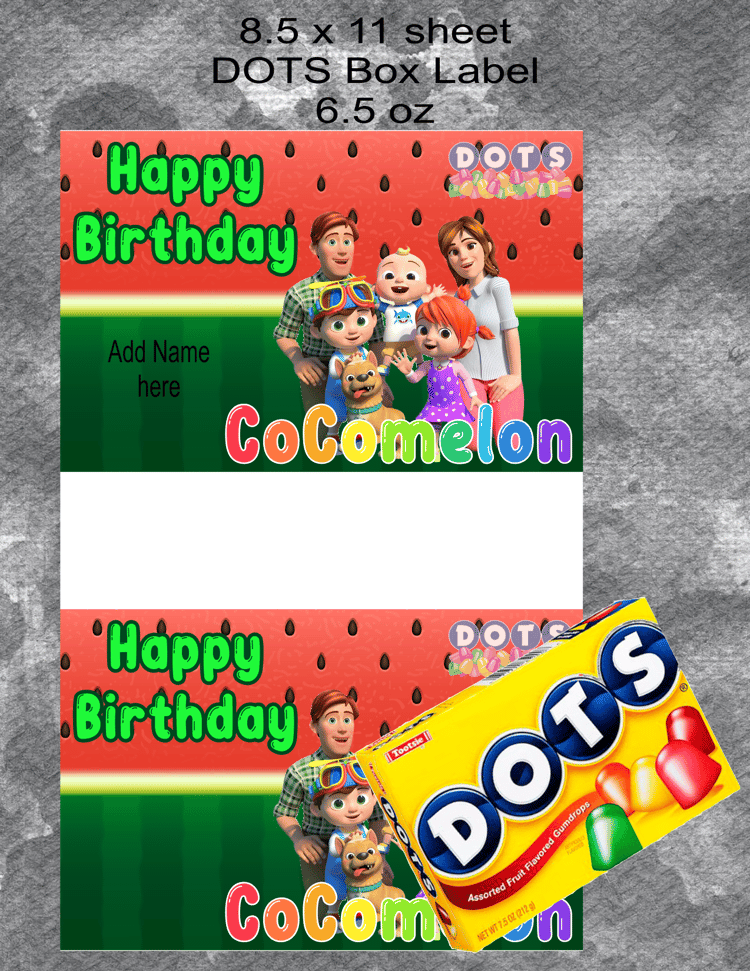 Cocomelon DOTS Label