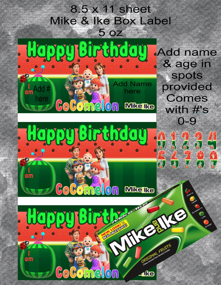 Cocomelon Mike & Ike Label