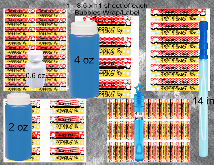 Mickey Bubbles Wrap/Label