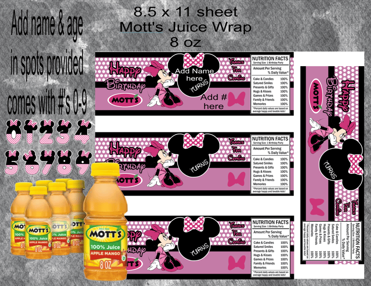 Minnie Mott's Juice Bottle Wrap