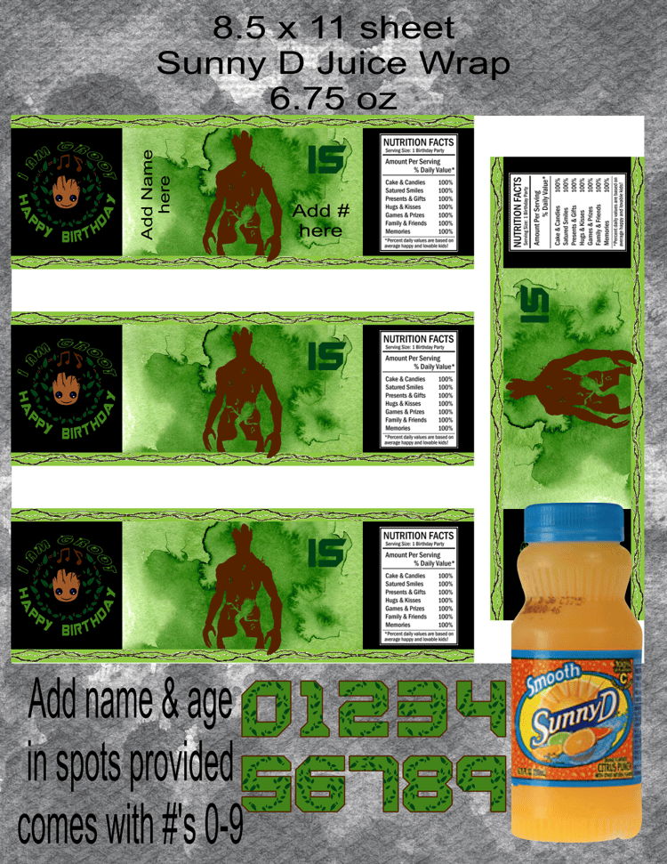 Groot Sunny D Bottle Wrap