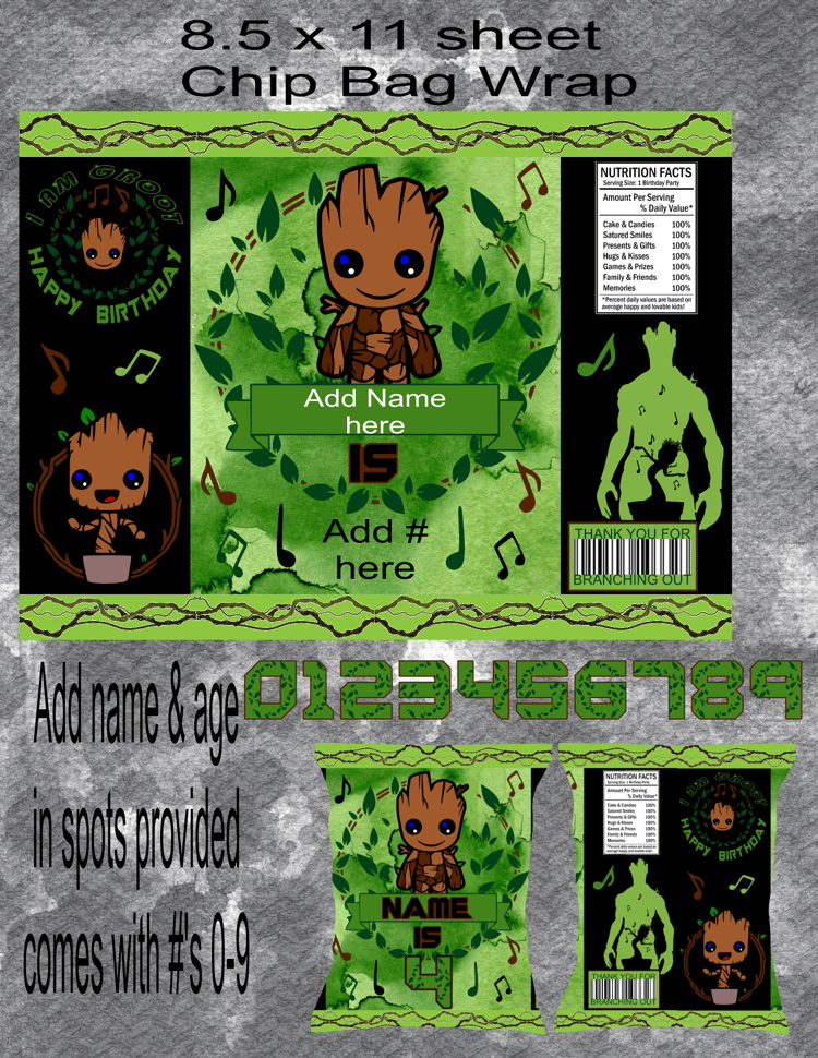 Groot Chip Bag Wrap