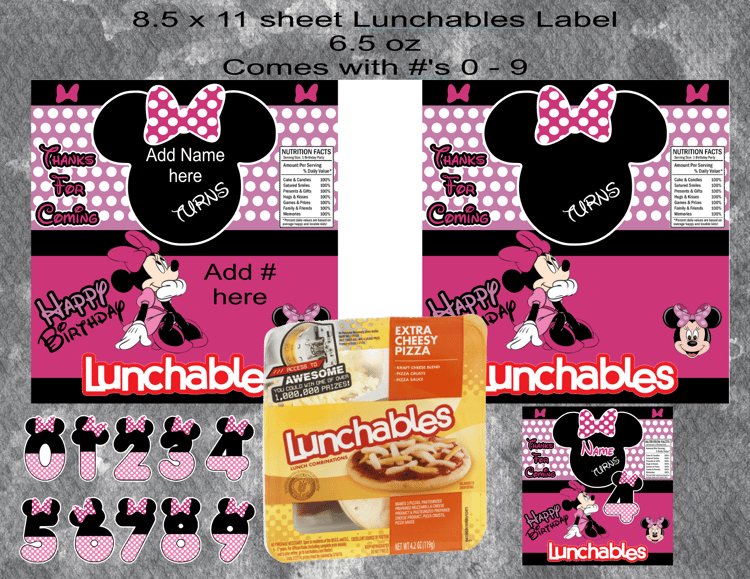 Minnie Lunchables Label