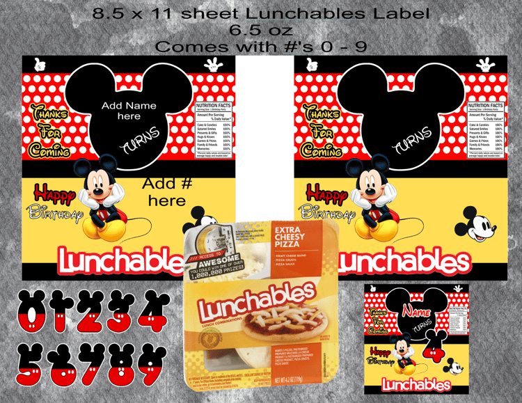 Mickey Lunchables Label