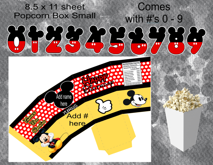 Mickey Popcorn Box