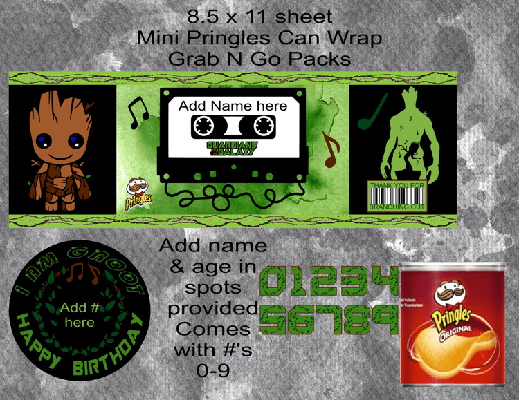 Groot Pringles Wrap/Label