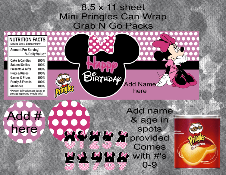 Minnie Pringles Wrap/Label