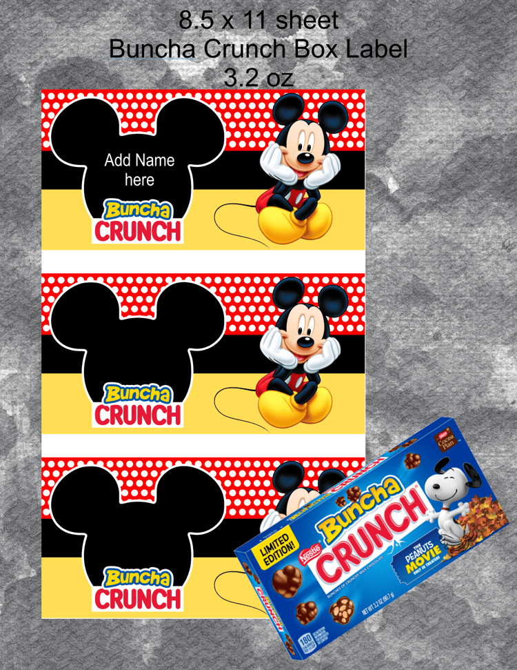 Mickey Buncha Crunch Label